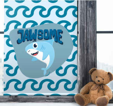 Baby shark with name children room roller blind - TenStickers