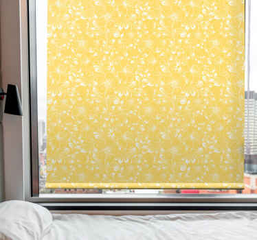 Delicate yellow motif floral roller blind - TenStickers