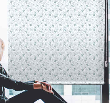 Blått og hvitt rullegardin blomster - Tenstickers