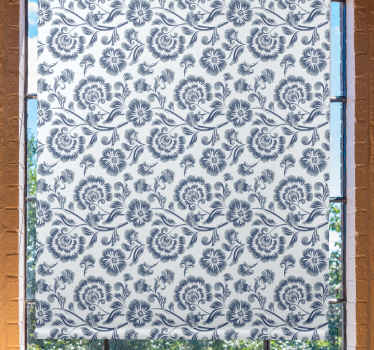 Store enrouleur motif fleur thème gris élégant - TenStickers
