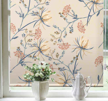Rollo Fenster Blumen und Pflanzen Blumen Blüte beige Muster - TenStickers