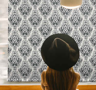 Rollo Fenster Klassisch elegantes graues barockmotiv - TenStickers