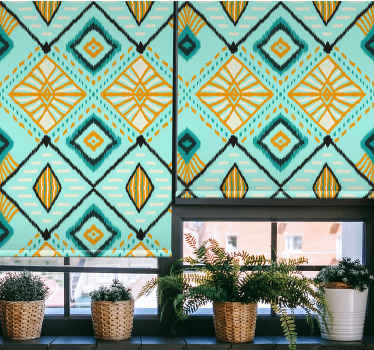 Store enrouleur salon motif géométrique en diamant - TenStickers