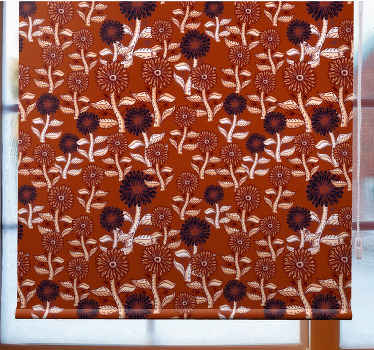 Slnečnicový dizajn v africkom štýle kvetinová roleta - Tenstickers