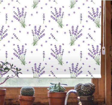 Lavendel blommönster Rullgardin blommor och växter - Tenstickers