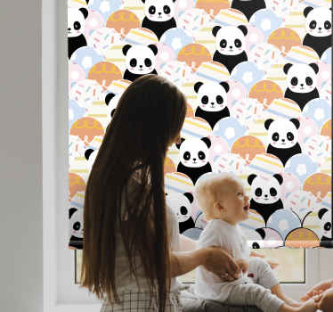 Baby panda party children room roller blind - TenStickers