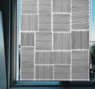 çizgi siyah beyaz yüzyıl ortası dekor modern Stor perde - TenStickers