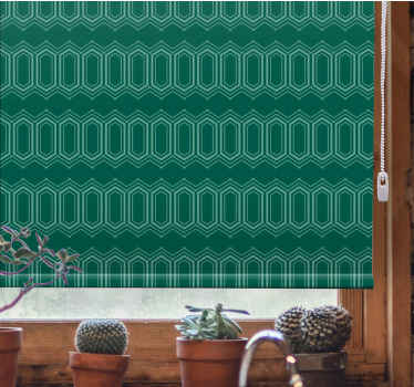 Store enrouleur textures et motifs motif géométrique vert - TenStickers