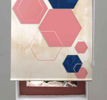 Pastel hexagons geometric art Living room blind - TenStickers