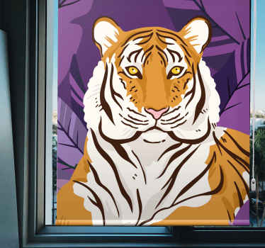 Curious tiger jungle animals Childrens blind - TenStickers