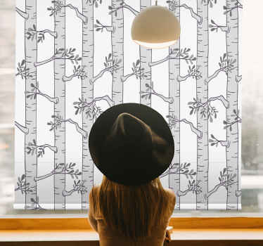 Estores de rolo de árvores padrão cinza minimalista - TenStickers