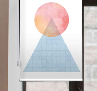 Geometric Sun Mountain modern blind - TenStickers