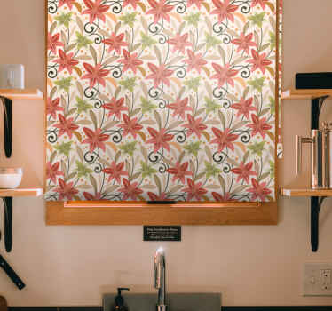 Store enrouleur fleur motif floral vibrant - TenStickers