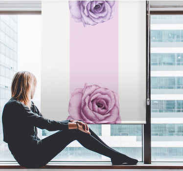 Estores enrollable flores acento de rosa púrpura - TenVinilo