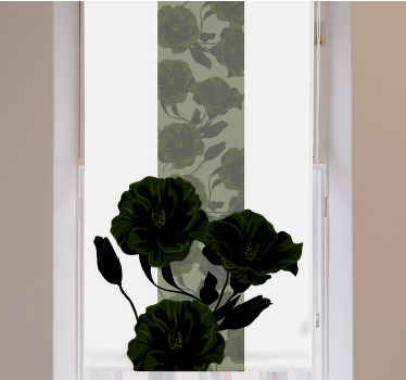 Cortina roller flores arreglo de rosa verde - TenVinilo