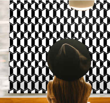 Persiana enrollable moderno patrón geométrico monocromático - TenVinilo