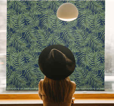 Estores enrollable flores patrón de helecho exuberante - TenVinilo