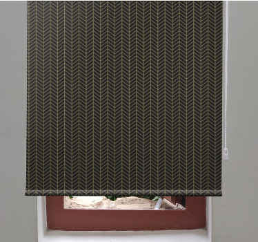 Estor enrollable elegante art déco marrón oscuro con líneas - TenVinilo