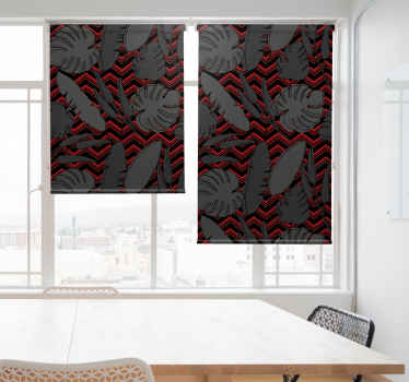 Store enrouleur salle à manger feuilles tropicales en zigzag - TenStickers