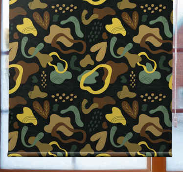 Abstract Leaf Shapes pattern roller blind - TenStickers