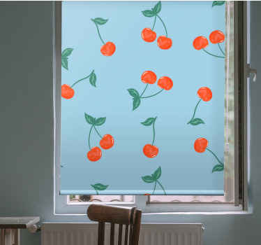 Cherry Sprigs Pattern blind fruit - TenStickers