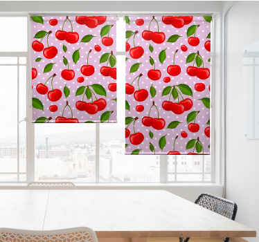 Rollo Fenster Esszimmer kirschen und blätter - TenStickers