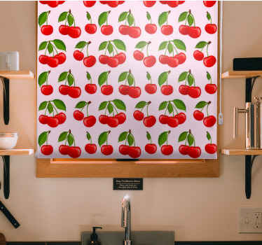 Red Cherry Pattern kitchen roller blind - TenStickers