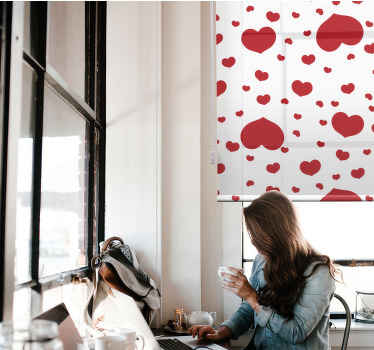 Store enrouleur romantique décor à motif de coeur - TenStickers