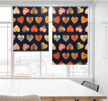 Pattern-Decor colorful hearts Modern blind - TenStickers