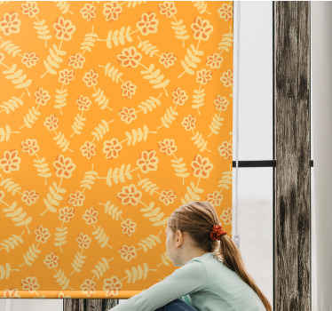 Tusindfryd på orange rullegardiner til stue - TenStickers