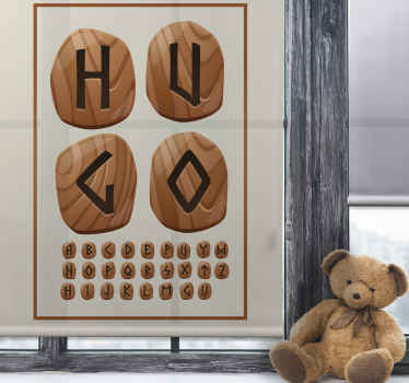 Vikingalfabet barn personliga rullgardin - Tenstickers