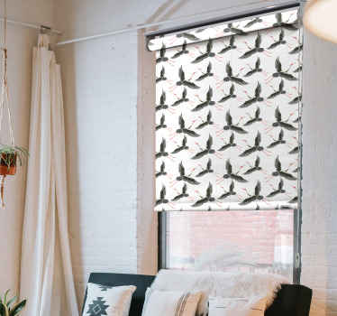 Rolgordijn zwarte ooievaar patroon - TenStickers