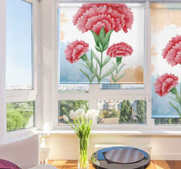 Estor estampado floral diseños de claveles - TenVinilo