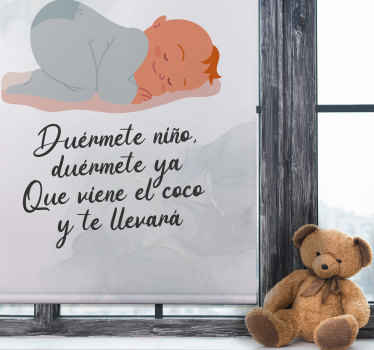 Estor habitación Nana Duérmete, niño - TenVinilo