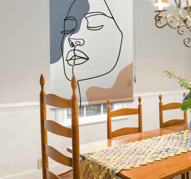 Rollo modern Gesicht mit Linien - TenStickers
