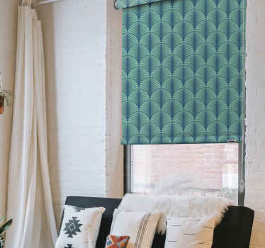 Stores modernes Art Déco motif vert et bleu - TenStickers