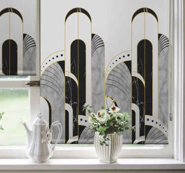 Stores modernes Art Déco motif gris et noir - TenStickers