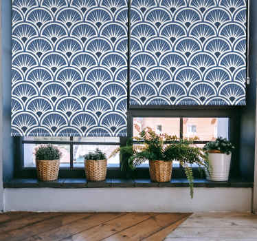 Stores modernes Art Déco motif bleu et blanc - TenStickers