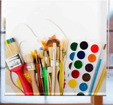 Estor enrollable juvenil diseño de pinceles - TenVinilo