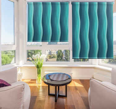 Rollo Wohnzimmer welliges blaues muster - TenStickers