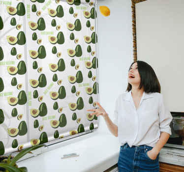 Estor enrollable cocina original patrón aguacates veganos - TenVinilo