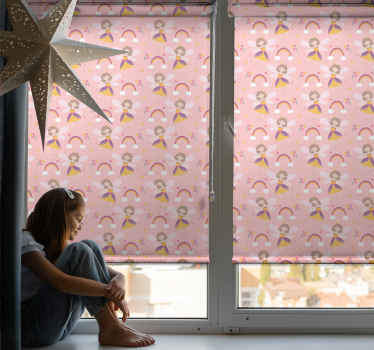 Estor enrollable rosa patrón de hadas - TenVinilo