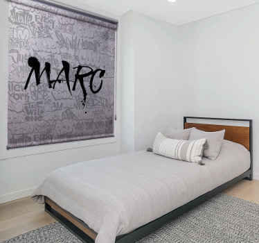 Graffiti black and white with name window shade - TenStickers