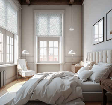 Store enrouleur floral vert d'eau chic - TenStickers