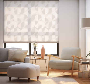 Fenster Rollo modern Wohnzimmer mit Retro Muster weiß - TenStickers