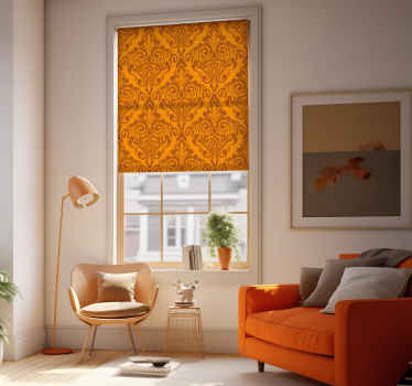 Rollos Wohnzimmer Damask orange - TenStickers