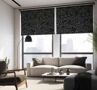 Fenster Rollo modern abstrakte Linien schwarz - TenStickers