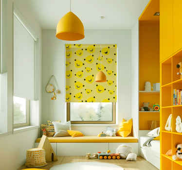 Björnar mönster Rullgardin gul - Tenstickers