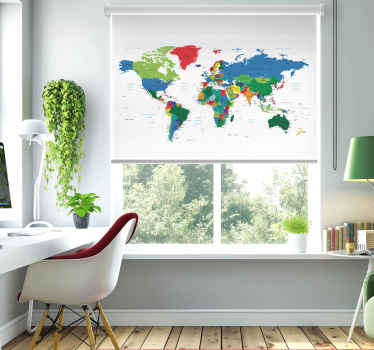 Roleta mapa świata kartografia polityczna - TenStickers