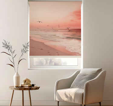 pinky sky with birds Romantic blind - TenStickers
